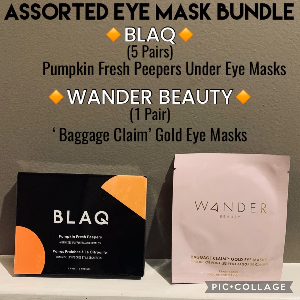 NWT 6 Pairs Total Assorted WANDER BEAUTY & BLAQ Anti-Aging Eye Mask BUNDLE
